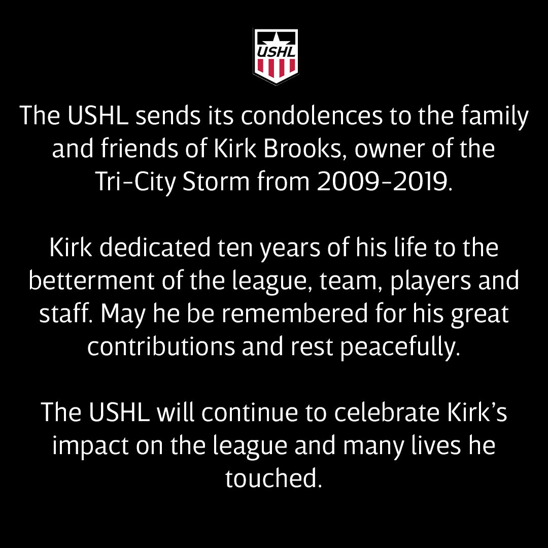 The USHL mourns the passing of Kirk Brooks, whose impact on countless lives will never be forgotten.
