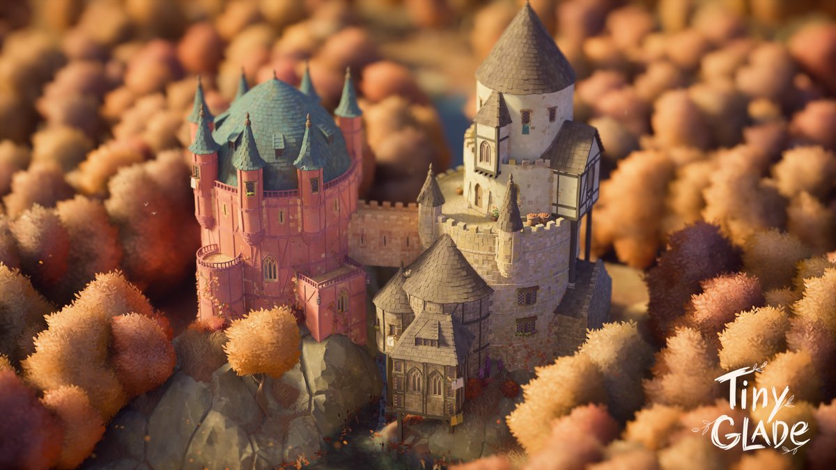Walt_WW's tweet image. Made a cute little castle. Cool game. #TinyGlade