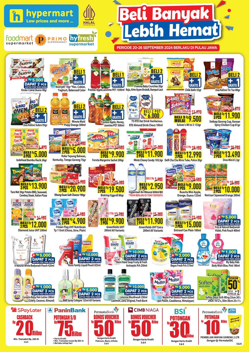 promojsm's tweet image. Promo Diskon Hypermart 20-26 September 2024
jsm-promo.com/2023/06/katalo…
#hypermart