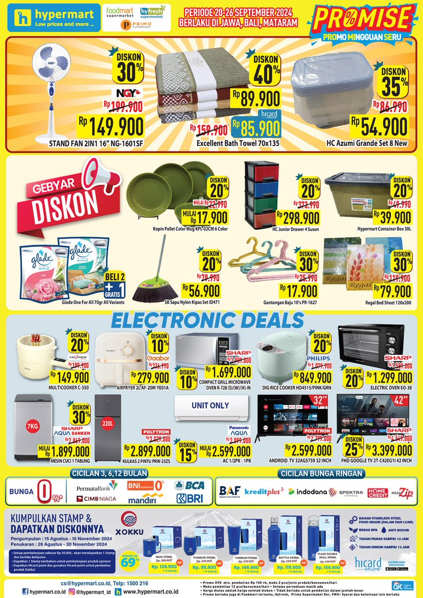 promojsm's tweet image. Promo Diskon Hypermart 20-26 September 2024
jsm-promo.com/2023/06/katalo…
#hypermart