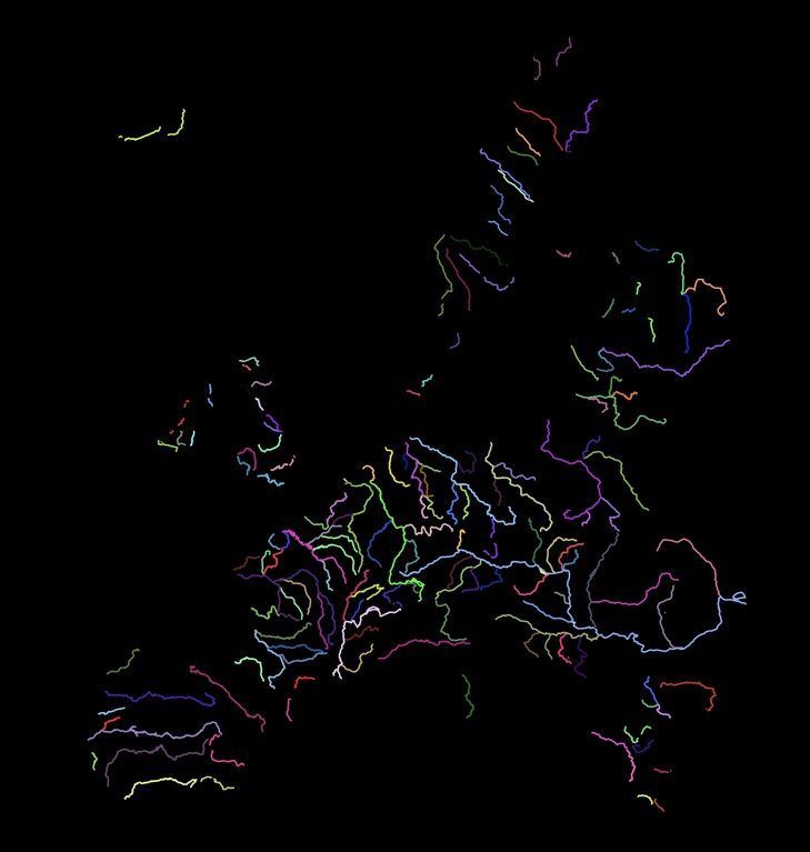 The rivers of Europe. Rather magical to look at. Source: buff.ly/3a7J6Z6