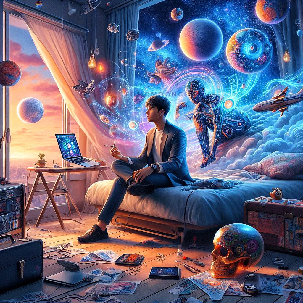 FOMOMoonGlow's tweet image. My #AIArt prompt:

🙇🏻 🔮 🌌 🚀 ❤️ 💋 🤝 🤯

The art:

Retweet or QT with #MPTA
Invite friends! 🥰 

Join? @jinx_aiart @NftEcat @SaraBer89035191 @sagebrushsticks @Heartwords3 @z3pio_ @wildbarestepf @blind_imagery @elonmusk 

#MPTA