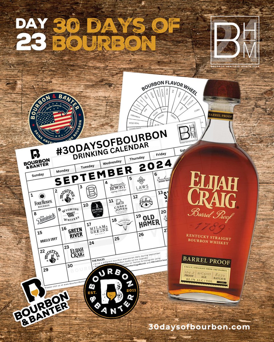 BourbonBanter's tweet photo. Day 23 brings us the bold and powerful Elijah Craig Barrel Proof B523. High proof, high flavor! 🥃 @ElijahCraig https://t.co/JHsUIbLDpv