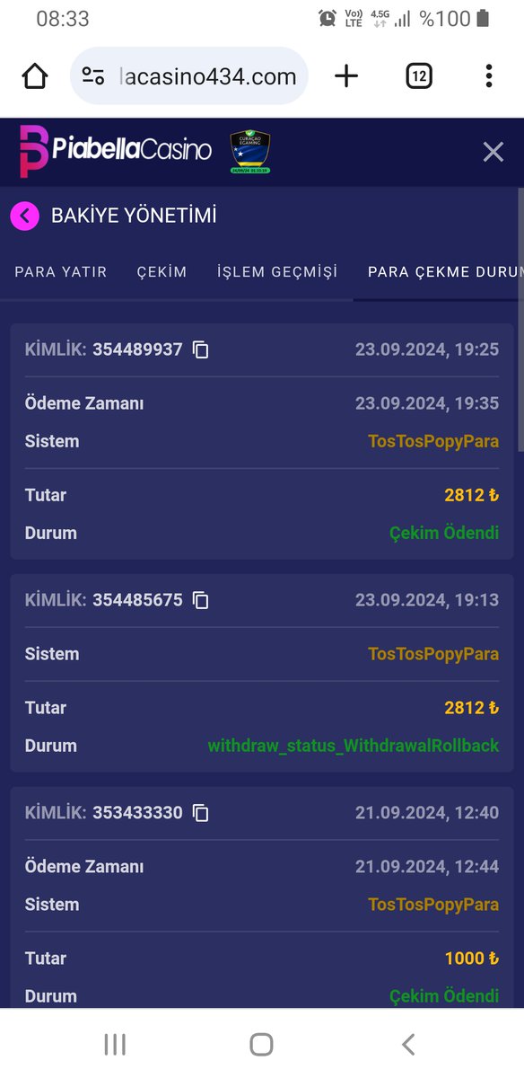piabellacasinodan 2812 tl 10 dkda popypara hesabima aktarilmistir tesekurler #piabellacasino