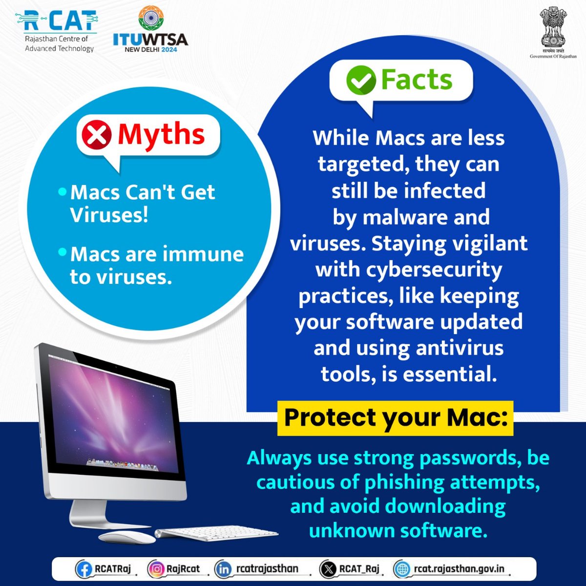 rajrcat's tweet image. 🛡️ Myth Busted: Macs Aren&apos;t Virus-Proof! 🖥️

Macs are secure, but not immune. Keep your system updated, use reliable security software, and stay cautious online. 🔒💻

#CyberSecurity #MacSecurity #TechTips #Digital_Arrest