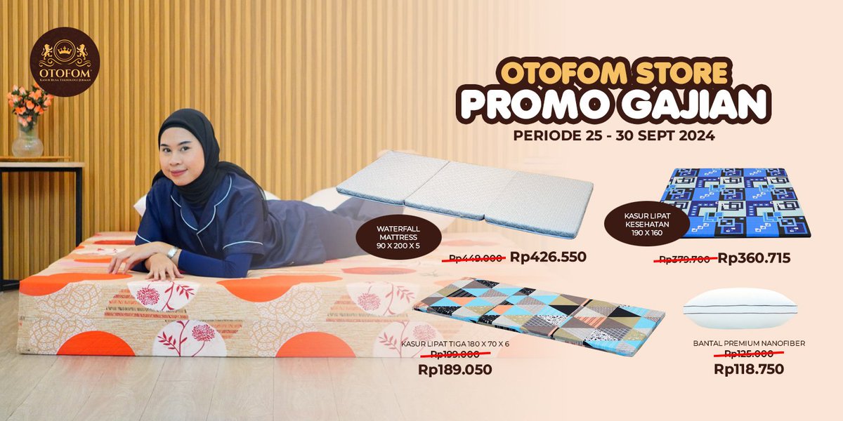 otofomstore's tweet image. Otofom Store Promo Gajian !!!. Diskon Besar Akhir Bulan di "Otofom Official Shop" Tokopedia, Shopee, Tiktok Shop, dan Blibli. 
.
#Otofom #Kasur #Springbed #Bantal #Matras #Mattress #OtofomStore #Promo #DiskonKilat #PAYDAY #Diskon