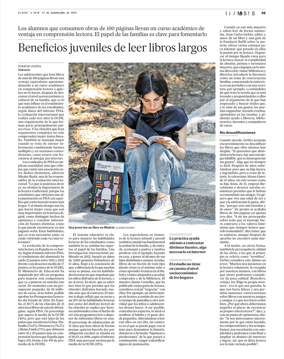"Dieta lectora lo más variada posible. Sembrar el habito. Leer textos largos, distinguir hechos de opiniones y conciliar información de fuentes distintas. Cultivar la lectura significa cuidar nuestras sociedades y nuestras democracias" acortar.link/bDGaEE
