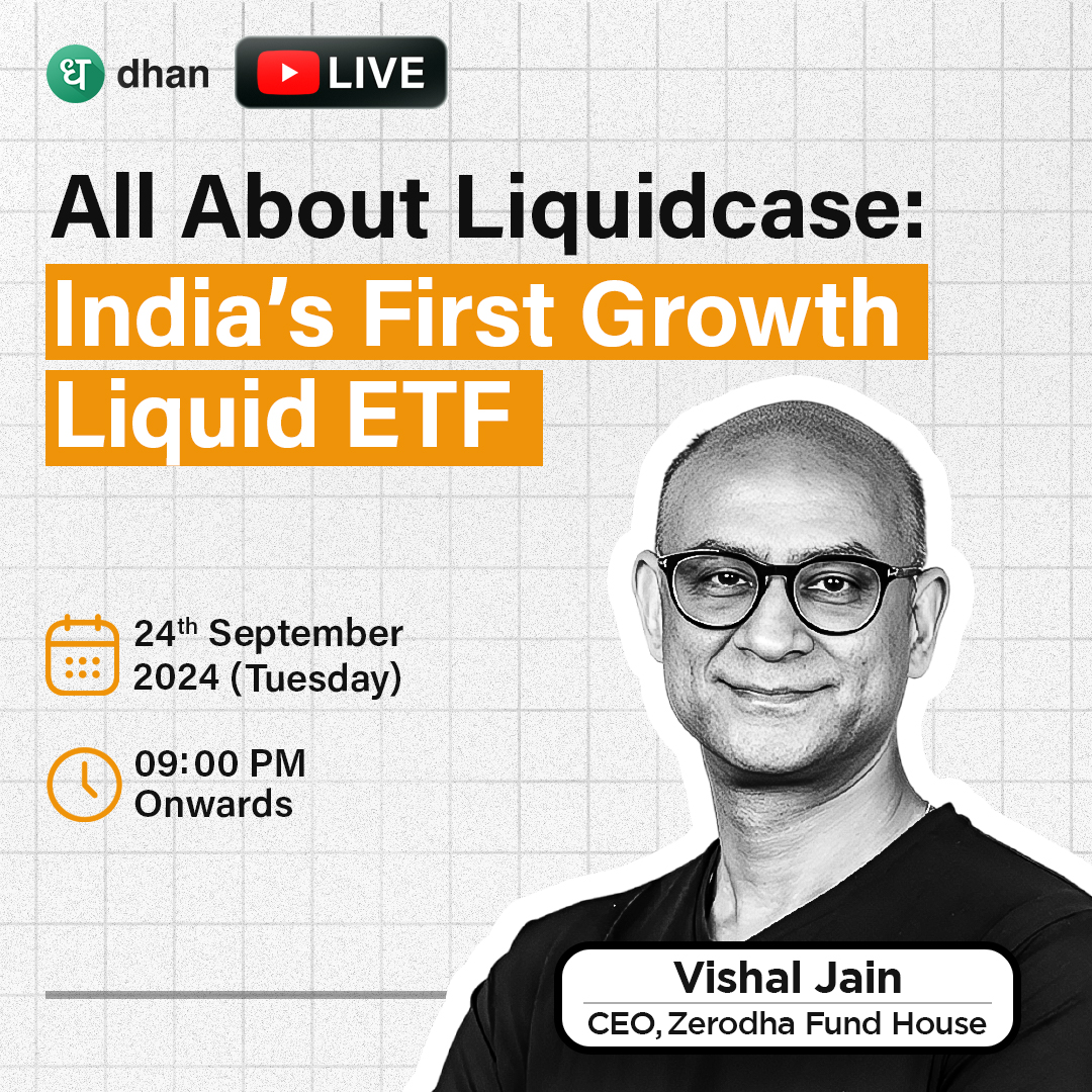 Dhan - Made for Trade (@dhanhq) on Twitter photo We are hosting <a href="/vishaljain2510/">Vishal Jain</a> (CEO, <a href="/ZerodhaAMC/">Zerodha Fund House</a> ) for a webinar tonight, at 9PM ⚡️
We will be talking on all things ETF, Mutual Funds and Investing. If you’re new to investing, it would be highly valuable to get your questions answered by an industry veteran!
⏰ 9PM
📍 DhanHQ We are hosting <a href="/vishaljain2510/">Vishal Jain</a> (CEO, <a href="/ZerodhaAMC/">Zerodha Fund House</a> ) for a webinar tonight, at 9PM ⚡️
We will be talking on all things ETF, Mutual Funds and Investing. If you’re new to investing, it would be highly valuable to get your questions answered by an industry veteran!
⏰ 9PM
📍 DhanHQ