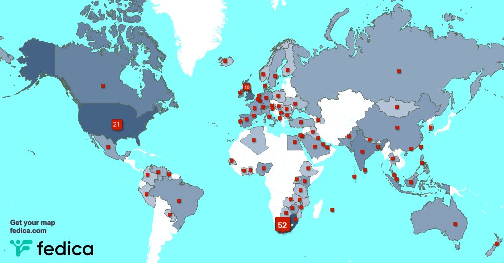 I have 2 new followers from India 🇮🇳, and more last week. See fedica.com/!Wilddog_ZA