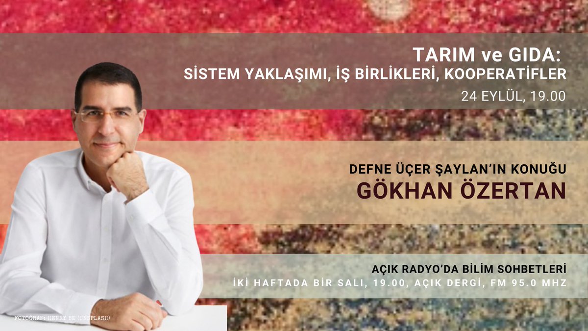 Sarkaç (@sarkac_org) on Twitter photo 🔸Tarım/gıda meselesine sistem yaklaşımı
🔸Yereldeki iş birlikleri fark yaratabilir mi?
🔸Kooperatiflerin kritik rolü
Gökhan Özertan #BilimSohbetleri'nde
24 Eylül 19.00- <a href="/acikradyo/">Apaçık Radyo</a>
<a href="/GokhanOzertan/">Gökhan Özertan</a> <a href="/DefneUcer/">Defne Üçer Şaylan</a> 🔸Tarım/gıda meselesine sistem yaklaşımı
🔸Yereldeki iş birlikleri fark yaratabilir mi?
🔸Kooperatiflerin kritik rolü
Gökhan Özertan #BilimSohbetleri'nde
24 Eylül 19.00- <a href="/acikradyo/">Apaçık Radyo</a>
<a href="/GokhanOzertan/">Gökhan Özertan</a> <a href="/DefneUcer/">Defne Üçer Şaylan</a>