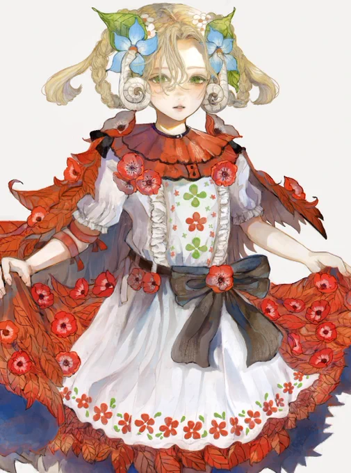 3人目、フォールアウトちゃんお花や葉っぱがたくさん!もふもふな尻尾も生えてます 