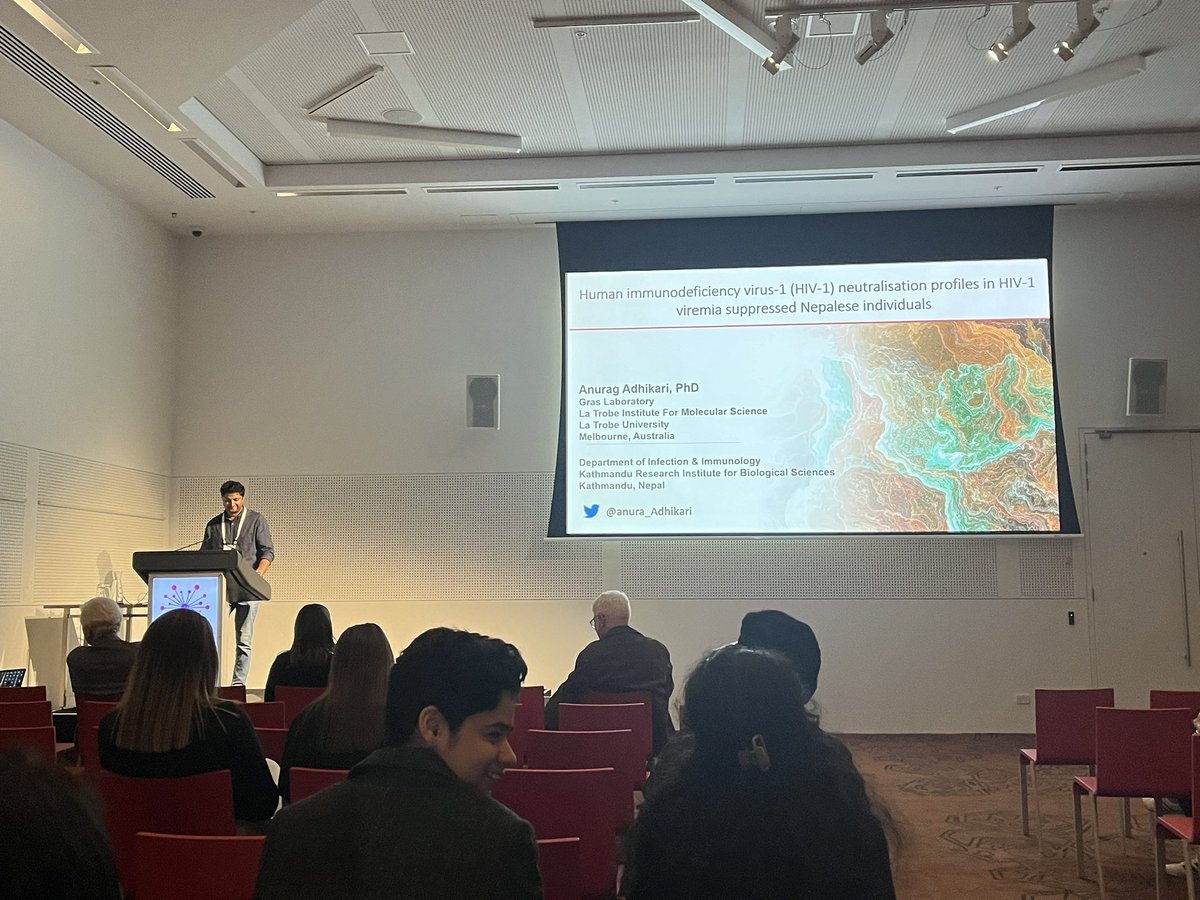 GRAS Lab (@graslab) on Twitter photo Unfolding day 2 of <a href="/bmh2024Melb/">Biomolecular Horizons 2024</a> with the afternoon symposia sessions
Great talk from <a href="/anura_Adhikari/">Anurag Adhikari PhD (Go@anuragadhikari.bsky.social</a> <a href="/LIMSLTU/">La Trobe Institute for Molecular Science</a> with his beautiful work on HIV infection in Nepal Unfolding day 2 of <a href="/bmh2024Melb/">Biomolecular Horizons 2024</a> with the afternoon symposia sessions
Great talk from <a href="/anura_Adhikari/">Anurag Adhikari PhD (Go@anuragadhikari.bsky.social</a> <a href="/LIMSLTU/">La Trobe Institute for Molecular Science</a> with his beautiful work on HIV infection in Nepal