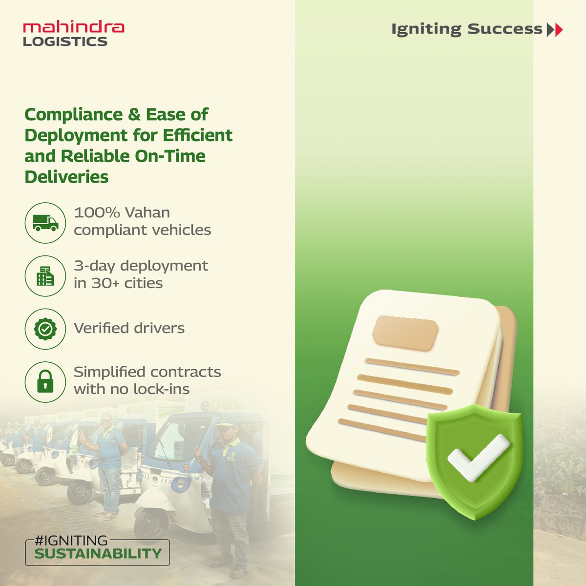 Mahindralog_MLL's tweet image. Accelerate your sustainability goals with eDeL, India’s largest electric ecosystem for last-mile delivery. 
With 1500+ EVs and tech-enabled operations, we’re transforming last-mile delivery across industries. 

Reach out: enquiries@mahindralogistics.com

#eDeL