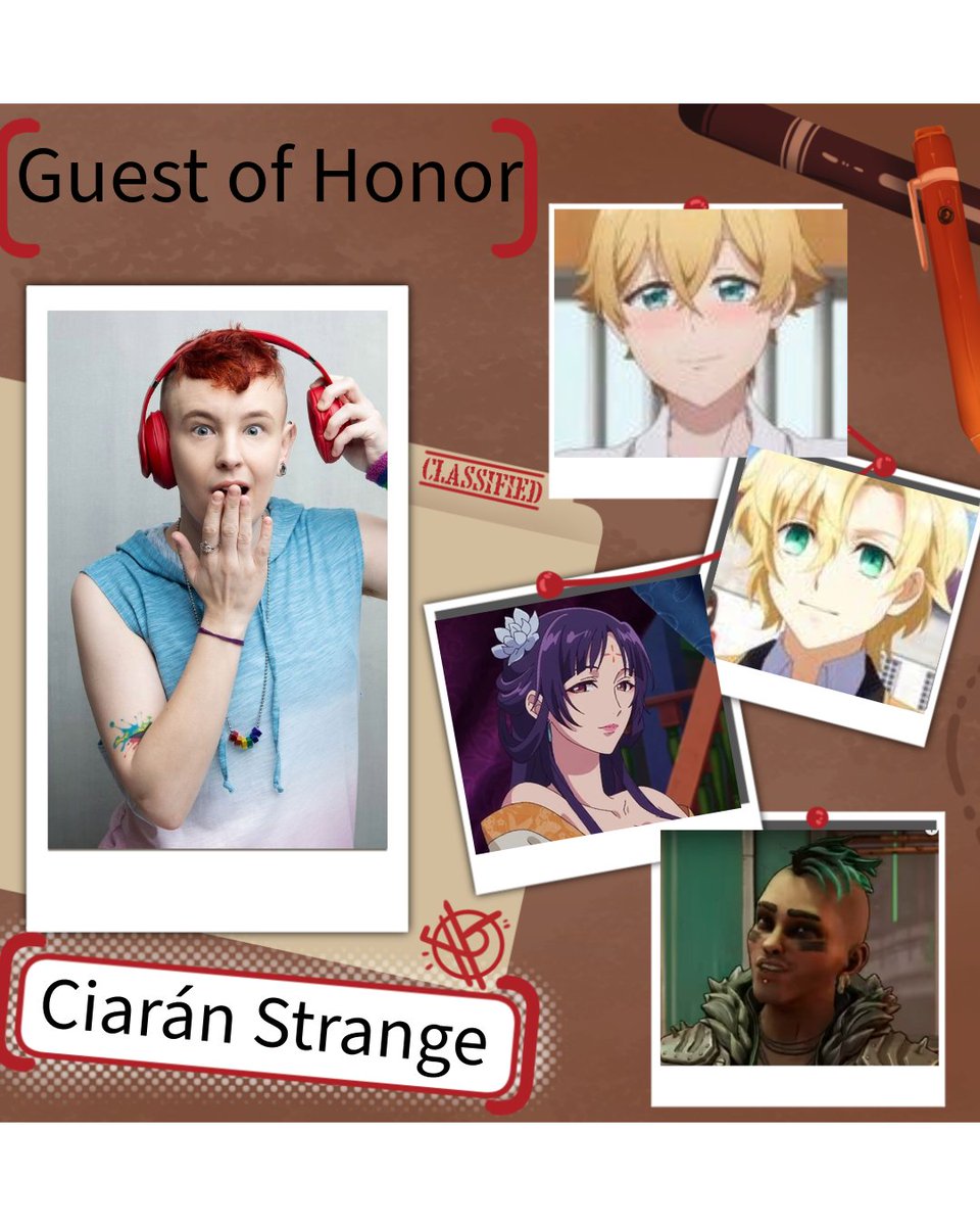GUEST ANNOUNCEMENTS GO! Ciarán is a 📷 📷 actor/musician; AKA: Lor in #Borderlands, Hazel/Sawyer in #MonsterProm, Denji (young) in #ChainsawMan, McMillan in #BlackButler, Ashito in #AOASHI, Misaki in #Tomochan, Pairin in #ApothecaryDiaries, Louis in #VANITAS, &amp; more!
