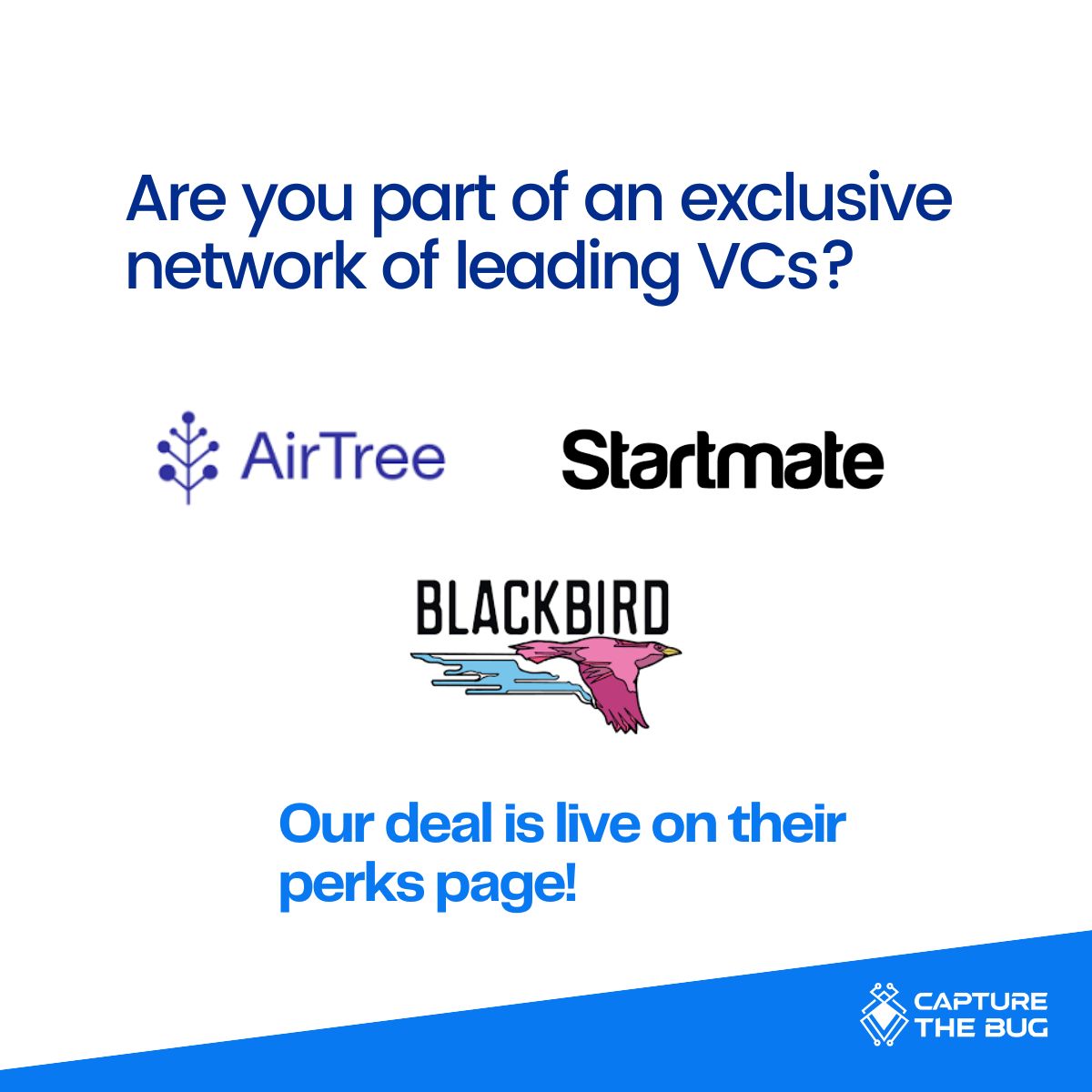 We are thrilled to announce our partnership with ANZ's leading VCs! 

Through this collab, we aim to provide our agile pentesting platform to their network of innovative high growth tech startups.

Thank you: <a href="/blackbirdvc/">Blackbird</a>, <a href="/airtreevc/">Airtree</a> and <a href="/startmate/">Startmate</a>  🙏🏽

#startups #NewZealand