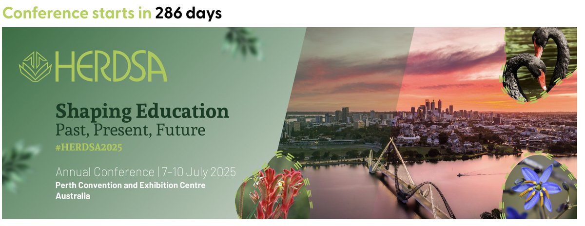 Yep, #HERDSA2025 is heading west to Perth! If you have any doubt whether to attend, let me say that we are going to have a fantastic line up of keynote speakers, TBA in the coming weeks! 

Check out our website for more information to plan your trip.. conference.herdsa.org.au/2025/