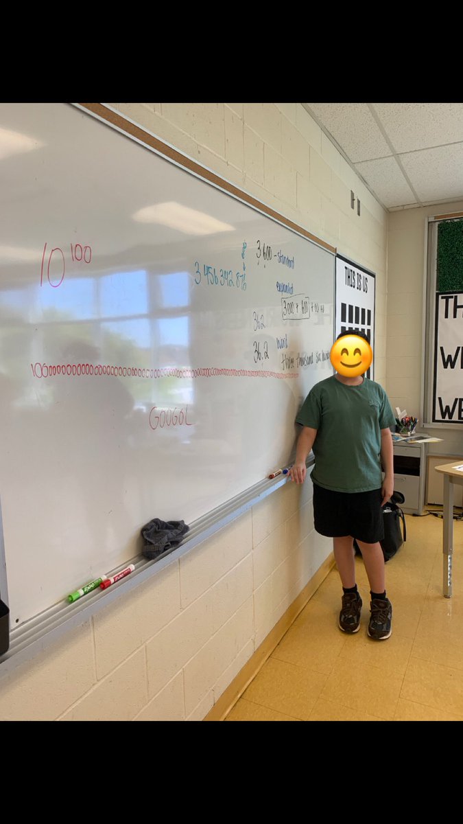 msbbartlett's tweet photo. Bonus: did you know that 10 to the power of 100 is called a googol? So glad this student could share with us everything he knows about giant numbers! 

We decided that a googolplexian has waaaay too many 0s for us to write out by hand. That’s 10 to the power of a googolplex! 🤯 https://t.co/q0XBIievzv