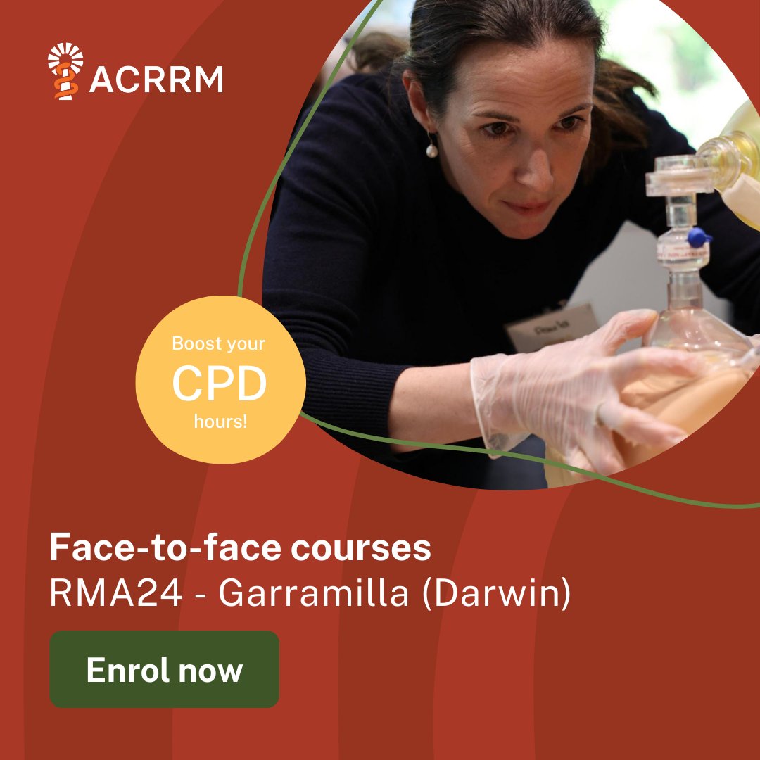 ACRRM (@acrrm) on Twitter photo Pre and post <a href="/RuralMedicineAU/">Rural Medicine Australia</a> courses are selling fast! Make the most of your trip to Darwin and earn extra CPD hours by participating in one of our face-to-face courses.
More info here: hubs.la/Q02QJFRZ0 Pre and post <a href="/RuralMedicineAU/">Rural Medicine Australia</a> courses are selling fast! Make the most of your trip to Darwin and earn extra CPD hours by participating in one of our face-to-face courses.
More info here: hubs.la/Q02QJFRZ0