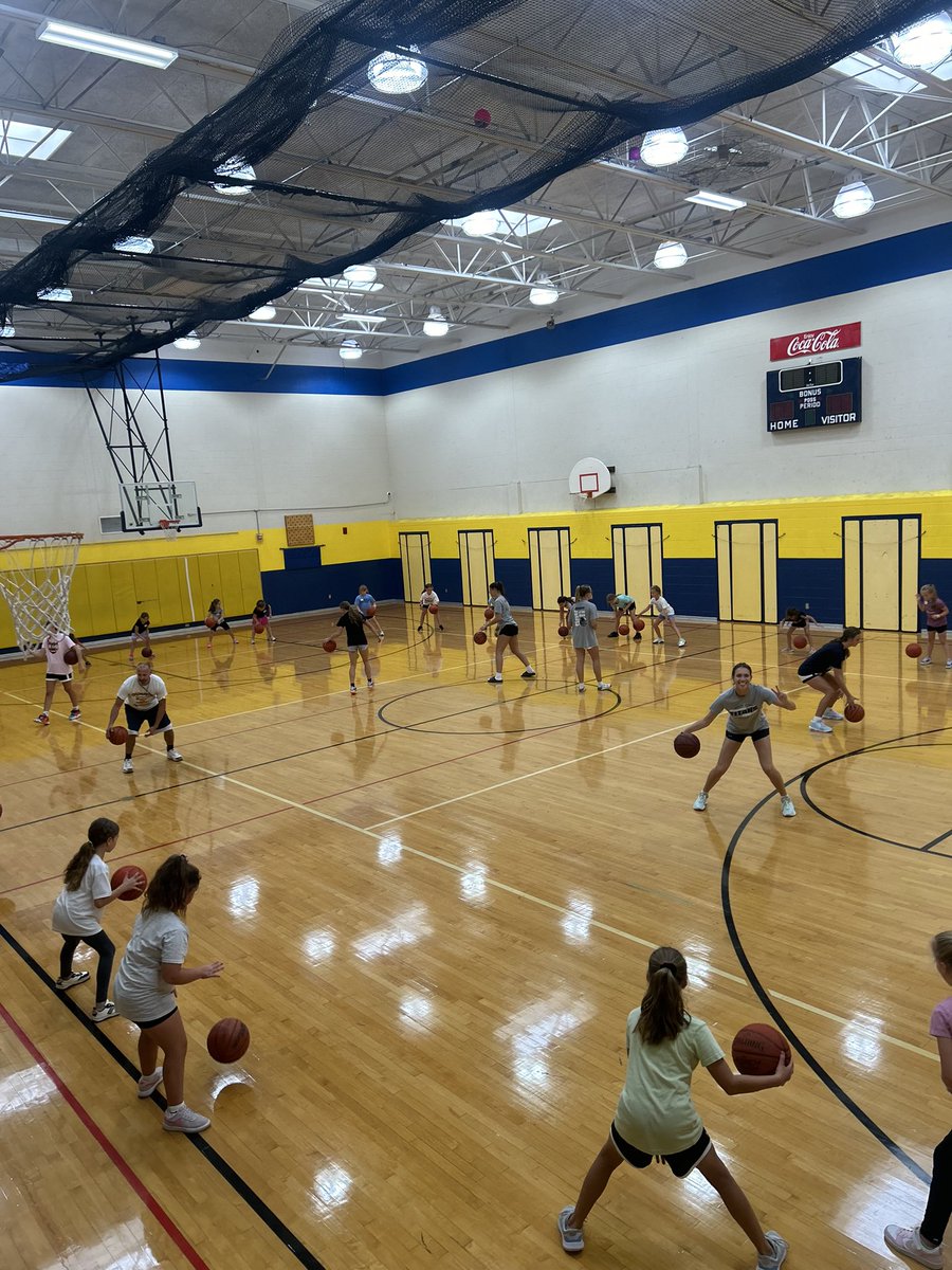 WilmingtonGBB's tweet photo. Day 1 of 4 of a mini elementary basketball camp for upcoming future Wilmington ballers! Energy, enthusiasm, work ethic was off the charts today!  Girls having a blast w/ a little sweating involved! So proud to be a Greyhound!🏀 https://t.co/9sN42ccHzs