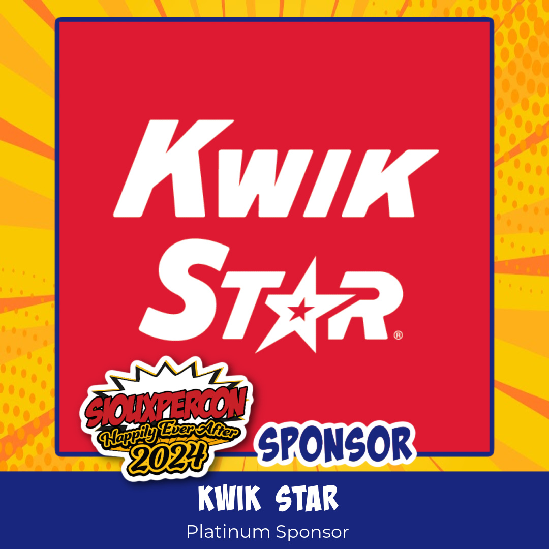 SiouxperCon's tweet photo. A special shout out to our platinum sponsors, @KeloFm, @Midcontinent  and @KwikStar for your support. We couldn’t do this event without you!
Check out all our sponsors and give them some love!
https://t.co/fKt3Mrt50l https://t.co/7q5G5m6Tba