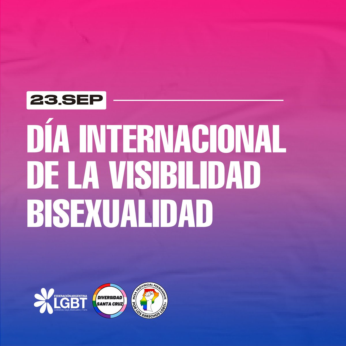 SCDiversidad's tweet photo. Día Internacional de la Visibilidad Bisexual 💖💜💙

Esta fecha nació como respuesta a los prejuicios, la marginación y la invisibilización de las personas bisexuales. Desde 1999, gracias a la iniciativa de activistas bisexuales en la Conferencia Anual de ILGA, https://t.co/NjSM7nOodG
