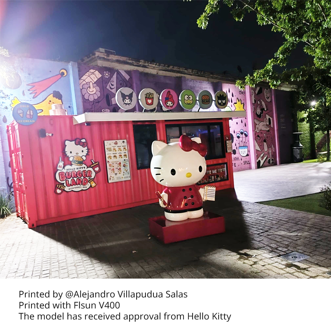 Flsun_official's tweet photo. Flsun 3D #workshop Sept. Showcase 1
🌟 Check out this giant and adorable 3D-printed Hello Kitty by Alejandro Villapudua Salas!
🐱 Using the Flsun #v400, he nailed it for his client!
📌 Share your giant 3D prints for a chance to win 1kg of filament or printer accessories!
Showcase link: https://t.co/dcgCXBK7QP
🔍 Learn more about 3d productivity tools! https://t.co/fYhTSTczGp
.
.
.
#3d #3dprinting #3dprinter #hellokitty #flsunv400 #creativity #productivitytools #speedupyourcreativity