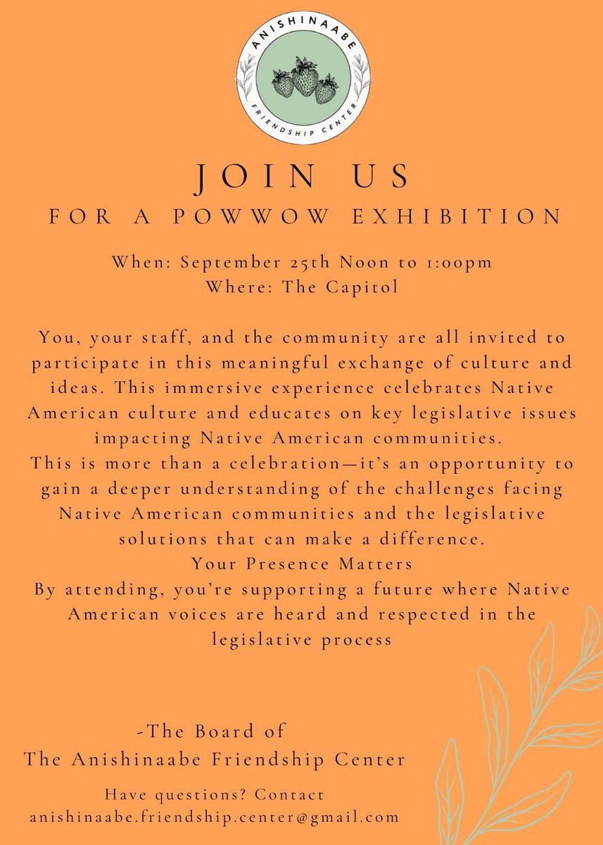 RepRheingans's tweet photo. Join us Wednesday as we celebrate the 50th Michigan Indian Day, have a hearing and committee + floor votes to establish the first-in-the-nation Office of Legislative Tribal Liaison, and the first ever powwow exhibition at the Capitol! 🪶😊💛🤍❤️🖤 https://t.co/3SA6i7Q6hf