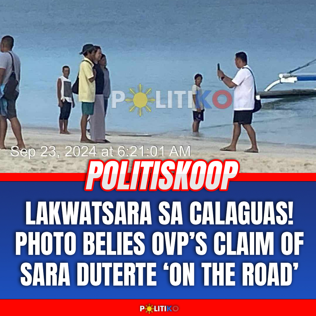 Politiko_Ph's tweet photo. #ICYMI: A photo obtained by Politiko showed Vice President Sara Duterte at the beach in Calaguas Island on Monday,  September 23. The time stamp on the picture was 6:21:01 a.m. Her office claimed she was on the road that day.

READ: https://t.co/N1JNPjYS5H https://t.co/lo0OjcdZB9