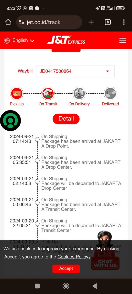 Ini gk paket saya gak ada pergerakan sama sekali min <a href="/jntexpressid/">J&T Express Indonesia</a>