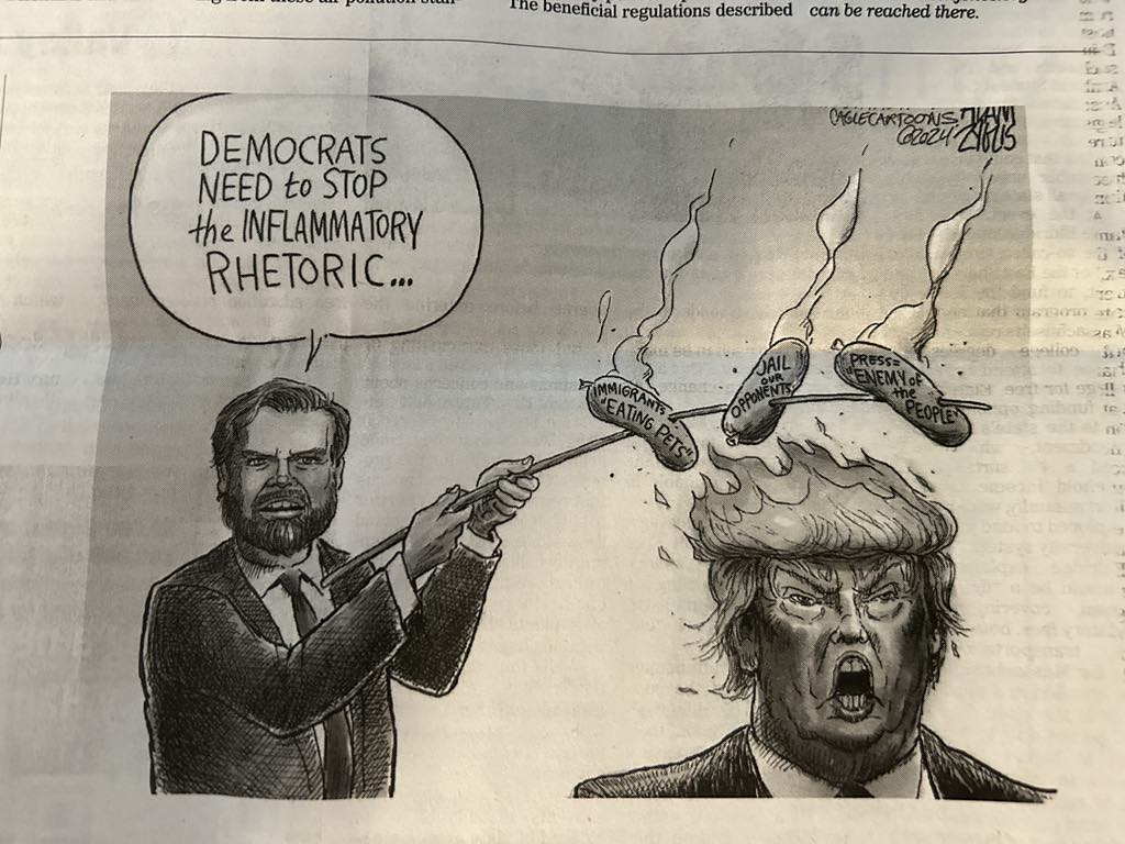 DemsAbroadThai's tweet image. The pot calls the kettle black. More silliness from weird JD Vance. 

Great cartoon from the editorial pages of the Boston Globe! 

#DefeatTrump #KamalaHarris #KamalaHarris4President2024 #KamalaHarris2024