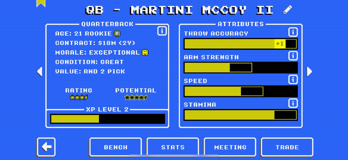 Pronghorns QB of 17 seasons and former MVP Takahiro Hirosawa announced his retirement from the RFNA today. Word on the street is rookie QB Martini McCoy II, son of the legendary 1XL WR will be next up for this storied franchise