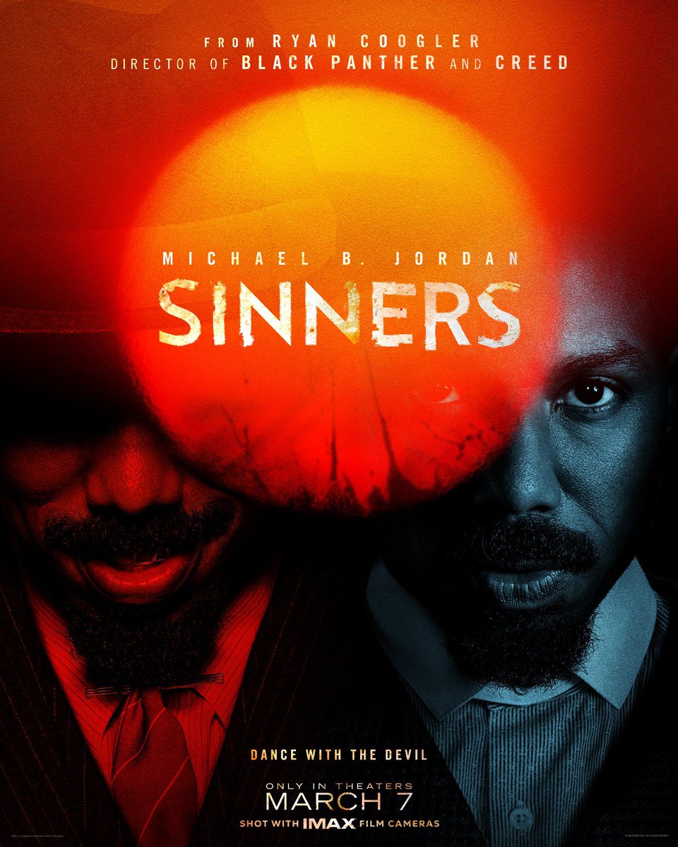 DiscussingFilm's tweet photo. First poster for Ryan Coogler’s vampire movie ‘SINNERS’

Starring Michael B. Jordan and Michael B. Jordan. https://t.co/vshZMEfljb