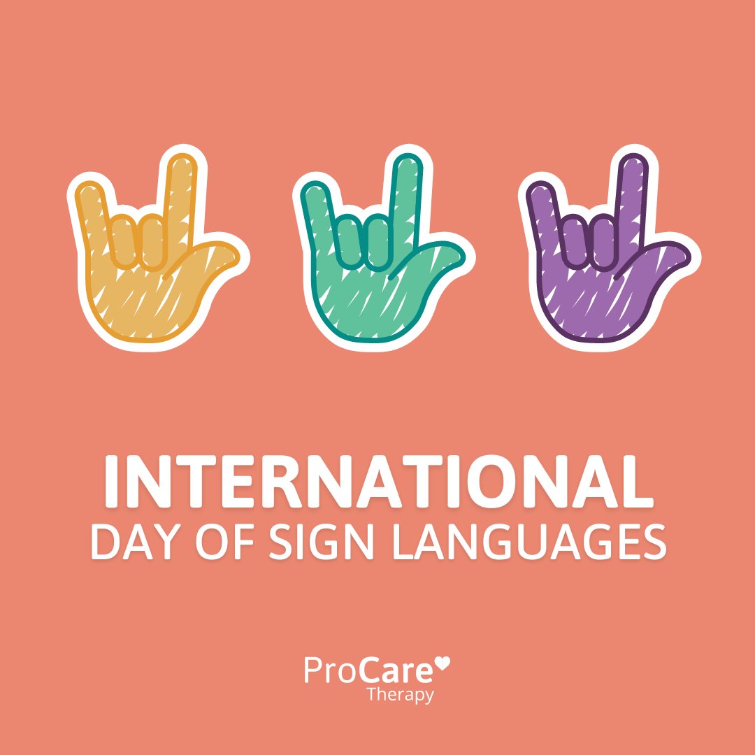 ProCareTherapy's tweet photo. #DYK: More than 300 different sign languages exist globally, including national and regional variations. We are proud to use #AmericanSignLanguage in classrooms daily. Happy #InternationalDayofSignLanguages! 🤍 https://t.co/4wqCTmDpx8