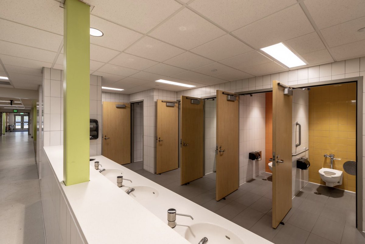#InternationalEducators, I want to hear from you:

Does your school have this type of universal 🚽 bathroom 🚽 design? (All single stall, common hand-washing area?)

Please comment or DM me if your school has this type of bathroom (or is getting them in place.)

Thank you!!