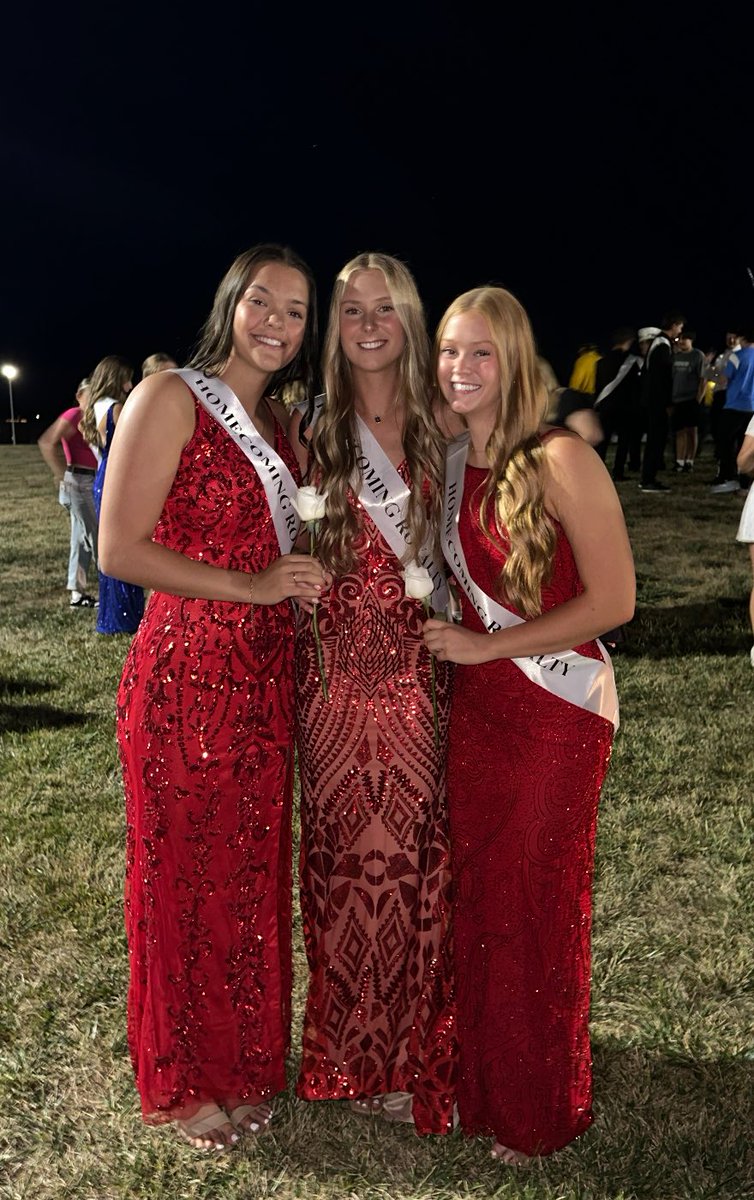 Congrats to Brooke, Mya and Kasey for being nominated for Homecoming Queen! Also, congrats to Madigan and Kristen for being candle holders. Our girls basketball team was represented well!