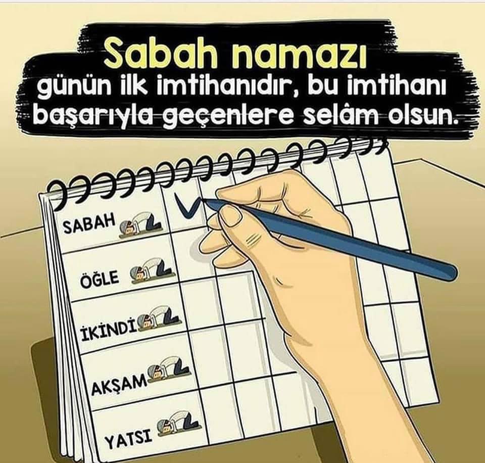 SABAH NAMAZINDA 

RABBİMLE BULUŞAN 

YÜREKLERE SELÂM OLSUN 

Meleklerin seyrettiği bir namaz 

Kılmak ister misiniz

O halde 

Sabah namazını kaçırmayın

Düşünün tekbir alıyorsunuz 

Melekler şahit

Rûkua gidiyorsunuz 

Melekler şahit