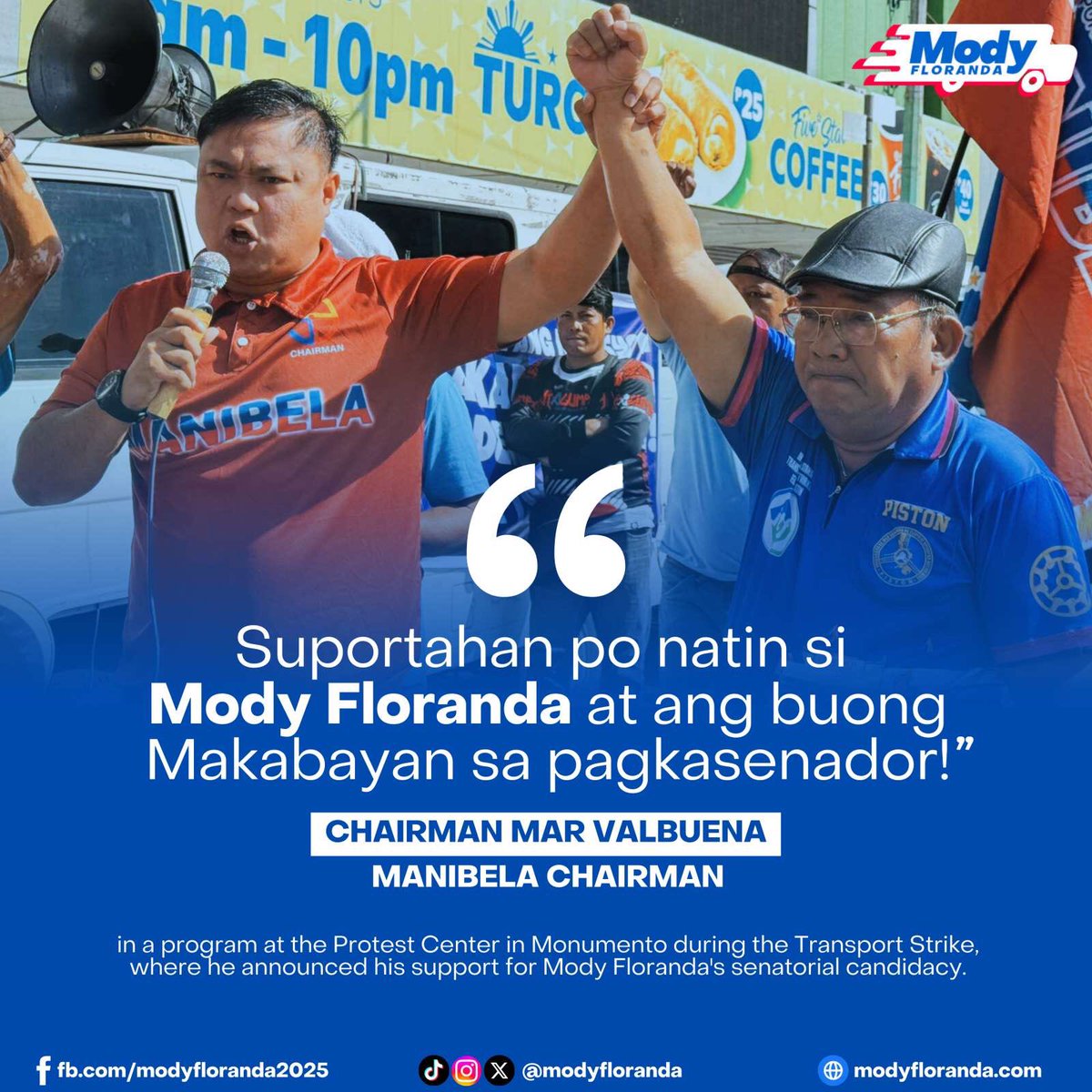 Malinaw pa sa sikat ng araw ang naipapakita nating pagkakaisa ngayong ikalawang araw ng tigil-pasada!

Maraming salamat kay Manibela Chairman Mar Valbuena sa pagsabay sa atin sa #ByahengPagbabago

#TaumbayanSaSenado