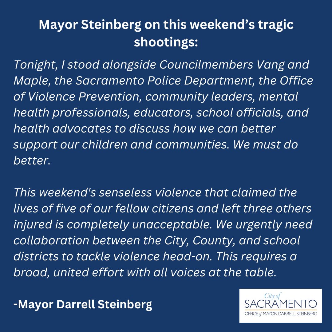 Mayor_Steinberg's tweet image. Mayor Steinberg on this weekend's tragic shootings.