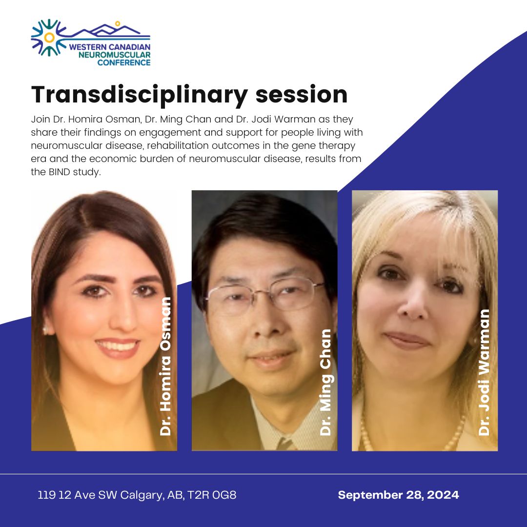 Another set of amazing speakers that will be speaking at the Western Canadian Neuromuscular Conference that is set to begin this Friday!

For more information on the various speakers, check out the conference agenda - wcnmc.ca!

#Neurology #Neuromuscular