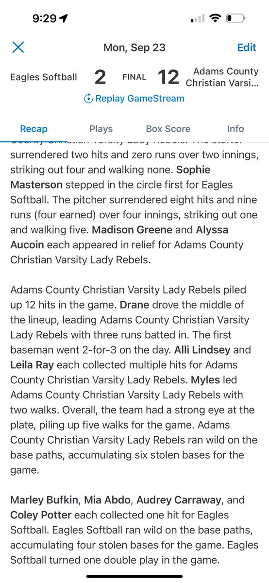 The Lady Rebels pick up a win on Senior Night! <a href="/alyssa42621020/">alyssa</a> <a href="/MiaDrane_00/">Mia Drane</a> <a href="/jayda_myles/">Jayda Myles</a> <a href="/SophiaCart0509/">Sophia Carter</a> <a href="/LeilaRay2027/">Leila Ray</a> <a href="/abmassey4/">Addison “AB” Massey</a> <a href="/ACCSRebels/">Adams Christian</a>