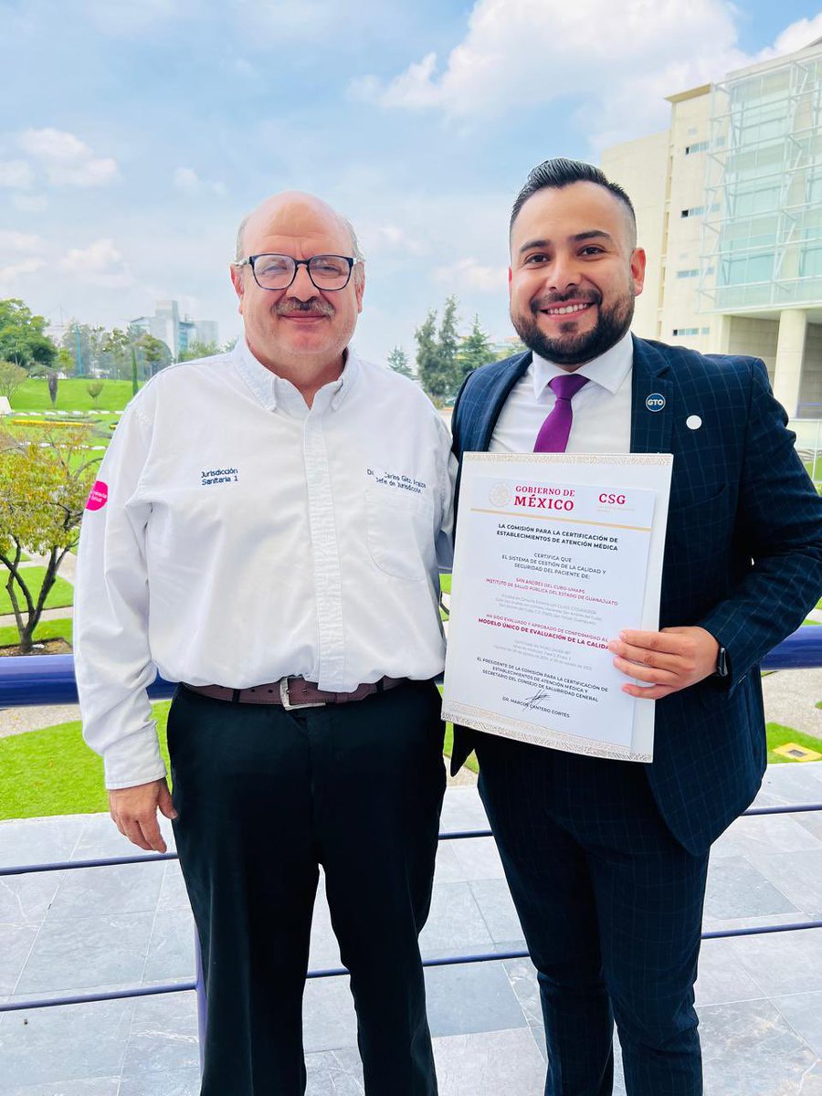 JSIGuanajuato's tweet photo. ¡La #JurisdicciónSanitariaI avanza! 🏥👏 UMAPS La Erre de #DoloresHidalgo y UMAPS San Andrés del Cubo de #SanFelipe reciben certificación #MUEC por su atención de calidad y calidez a nivel Nacional. Comprometidos con la seguridad del paciente y un trato humano en cada servicio. https://t.co/UxDaJljIuf