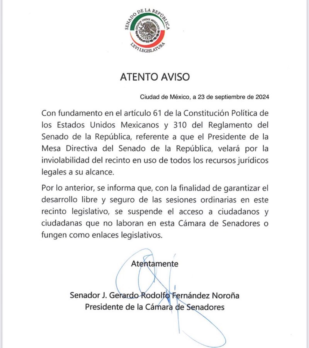 pedroferriz3's tweet photo. La cámara de senadores ya no es del pueblo de Mexico

Se instaura el autoritarismo https://t.co/p2mqv4pQKT