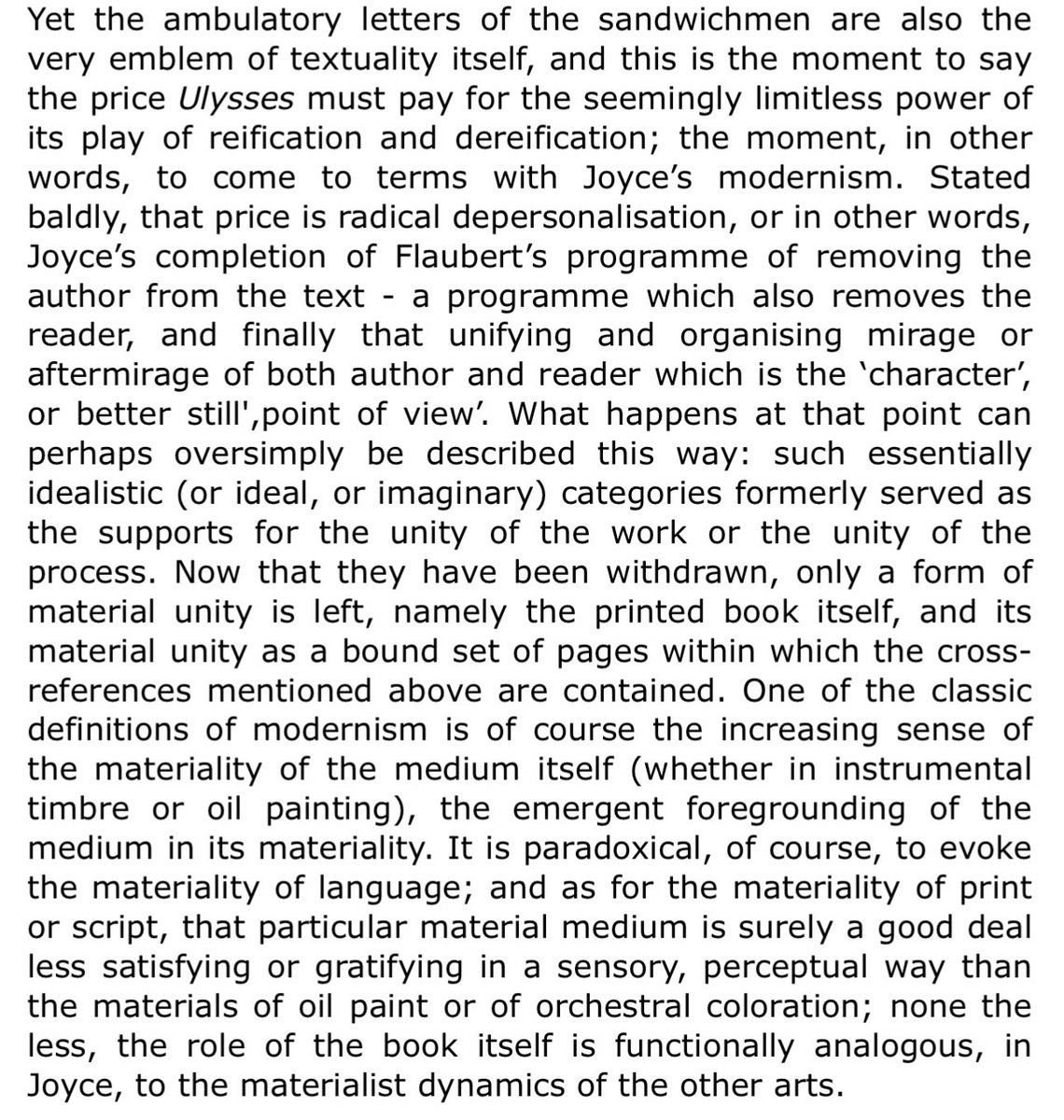 wadelinebaugh's tweet photo. For my own small tribute to Jameson, the power of his thinking on Ulysses. Hard not to think of this exact thing in seeing the text itself https://t.co/A9NpVzERYv