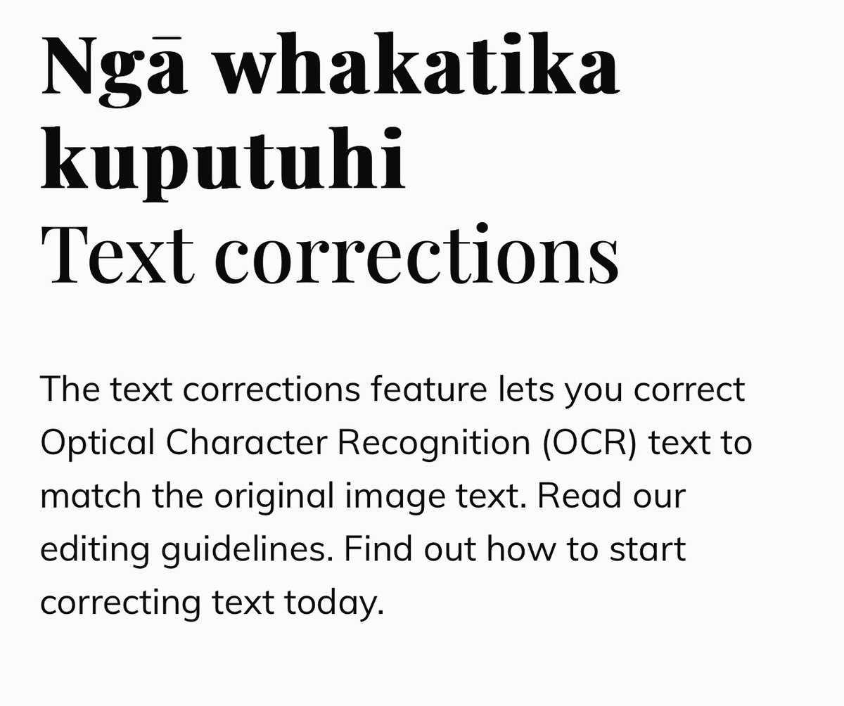 Did you know that Papers Past now has user text corrections | Ngā whakatika kuputuhi?! 

Initially, this is just for newspapers allowing users to correct automated transcription errors in Papers Past searchable text. 

Find out more on Papers Past!