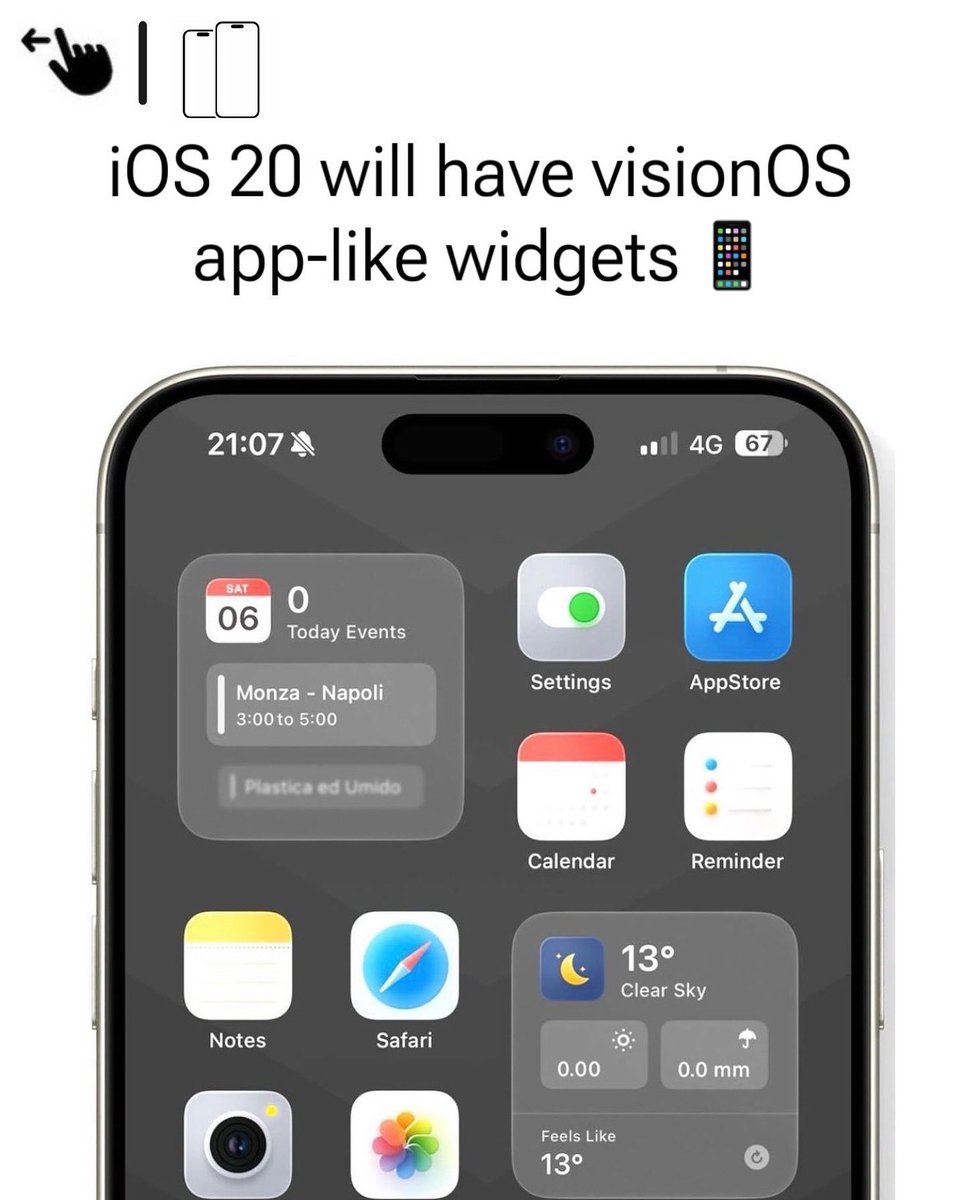 appleupdatezone's tweet photo. iOS 18 will have visionOS app-like icons &amp; widgets 📱🍎 https://t.co/4BQkyncNOY