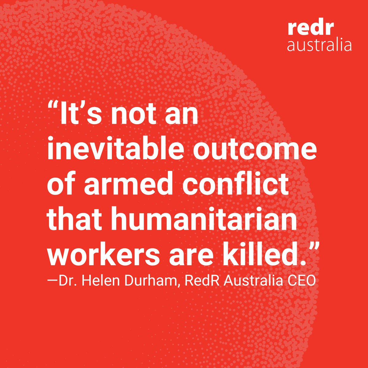 RedR Australia welcomes the move by <a href="/SenatorWong/">Senator Penny Wong</a> to push for greater protections for humanitarians working in conflicts and crises. Humanitarian workers should never be a target. 1/6