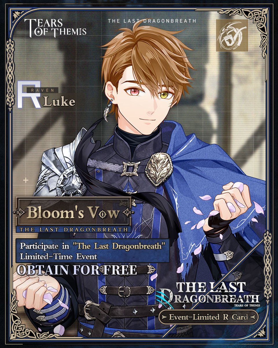TearsofThemisEN's tweet photo. ✦ The Last Dragonbreath ✦ Rewards (1/2)

Starting 9/29,
✦ Complete the event tasks to get Tears of Themis - Limited ×10 and the "Celebration - Dragonbreath" Namecard.
✦ Accumulate Hero Coins to get 4 event-limited R cards and their card fragments.

#TearsOfThemis https://t.co/jPMrZdCK1B