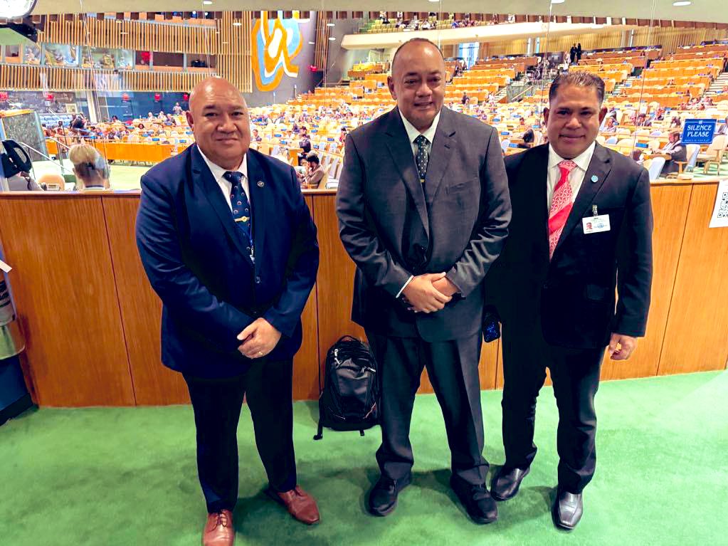 ForumSEC's tweet photo. #UNGA79
A busy day for #ourBluePacific and Forum Chair @Huakavameiliku at the UN #SummitOfTheFuture where he presented the PIF statement. 
See https://t.co/REuN8V4mkU
#Pacific2050 https://t.co/KHEsHA1pQp