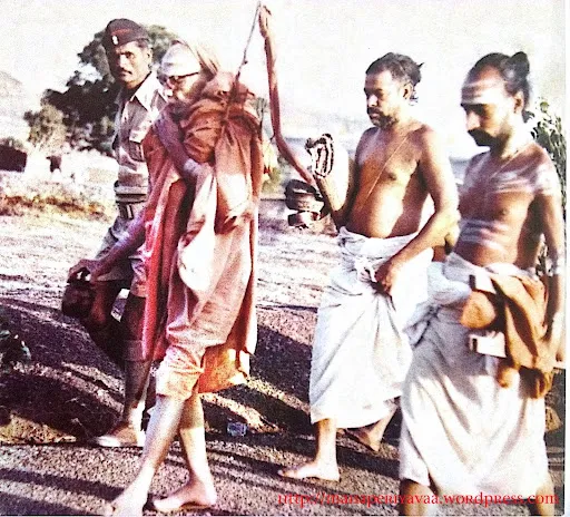 anbezhil12's tweet photo. #MahaPeriyava
Taken from the autobiography of Actor Sivaji Ganesan

Reporter Sri TSN: In the movie 'Thiruvarutchelvar' you had acted in the role of Appar, the scenes of which are indelible in our minds. You had mentioned earlier that the inspiration for this role was Kanchi Paramacharya! Can you please elaborate?

Sivaji Ganesan: I have stressed this fact that an actor must have lot of observation powers to succeed in acting. I usually am a good observer of my environment, the people surrounding me etc. When I acted as Appar, I had to display the attributes of an old devotee of Lord Shiva, his appearance, dress etc.

One day I was informed by Shankara Matham that Swamigal had asked me to come and have His darshan. That time He was staying in the Matham in Mylapore. If I remember right, the Matham was next to Karpagambal Wedding Hall. 

I, my mother, my father, my wife, we all four went to have His darshan. When we reached the Matham they asked us to sit inside a room. We must have been there for an hour. Kanchi Swamigal was giving a discourse that time. Then all of a sudden there was power cut and it became dark.

Swamigal, with a lighted lamp in His Hand, came slowly walking by, looking for us.

He sat down slowly, kept His hands above His eyes and looked at us!

"You are Sivaji Ganesan, right?!” He said.

"Yes Master, I am!” I replied and prostrated to Him by falling on the floor and got His blessings. My wife and my parents also prostrated to Him.

"I am very happy to have met you all!” said He.

Continuing He said:

"When I went to temples like Tirupati, Thiruvanaikka, Punnainallur Mariamman Temple in Thanjavur, the temple authorities in those places made an elephant garland for me! I asked them who presented the elephants to the temple.

And they replied, "Sivaji Ganesan!"

There are many rich people in the country. For the sake of publicity they donate money to temples. But to donate an elephant to the temples, one must posses a generous mind. You have it!"

"Therefore, your parents are fortunate people to have given birth to you. I will pray to God for your parents' sake!"

Saying these words, Swamigal got up and went inside.

"Just think how elated I must have felt that time! What an incredible anugraham! Just think about it!” exulted Sivaji to the reporter!

Generally speaking I have no fears in Life. Especially when I have Swamigal's Anugraham why should I fear anything at all!

It is possible that this incident got etched in my mind. I have observed the mannerisms of Swamigal keenly. Perhaps that is why it got reflected in my role as Appar in that movie!"

Sarvam Sri Krishnarpanam🙏