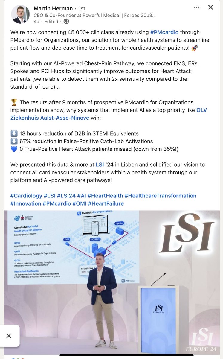 smithECGBlog's tweet image. ⁦@PMcardioApp⁩ ⁦@PowerfulMedical⁩ ⁦@PendellM⁩ Queen of Heatrs

#Cardiology #LSI #LSI24 #AI #HeartHealth #HealthcareTransformation #ecg